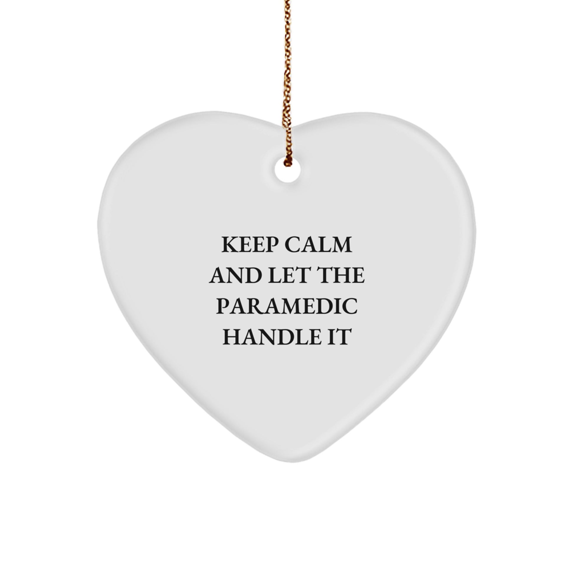 Christmas Unique Gifts for Rescue Worker Friends from Family, Funny Rescue Worker Heart Ornament, Keep Calm - Image 1