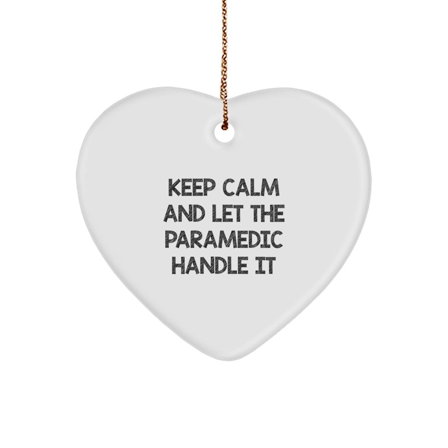 Funny Rescue Worker Christmas Unique Gifts for Men from Friends Family Coworkers, Heart Ornament Keepsake 'Keep Calm And Let The Rescue Worker Handle It' - Image 1
