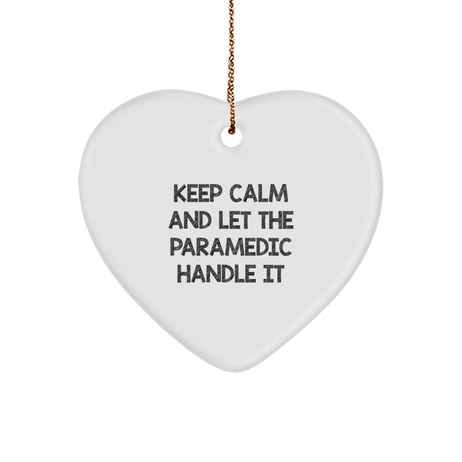 Funny Rescue Worker Christmas Unique Gifts for Men from Friends Family Coworkers, Heart Ornament Keepsake 'Keep Calm And Let The Rescue Worker Handle It' - Image 1