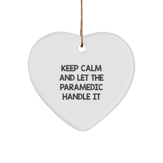 Funny Rescue Worker Christmas Unique Gifts for Men from Friends Family Coworkers, Heart Ornament Keepsake 'Keep Calm And Let The Rescue Worker Handle It' - Image 1