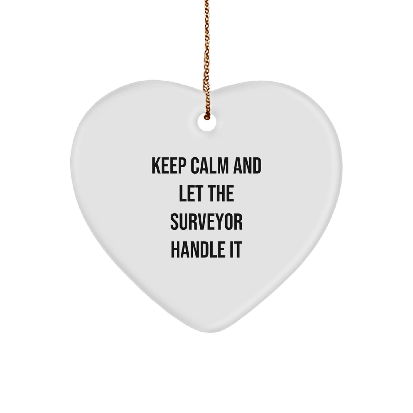 Funny Surveyor Heart Ornament Gifts from Friends and Family for Surveyor Christmas Unique Decorations - Image 1
