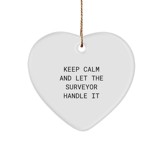 Funny Surveyor Gifts, Keep Calm And Let The Surveyor Handle It Christmas Unique Gifts from Men to Friends and Family for Surveyor Lovers - Image 1
