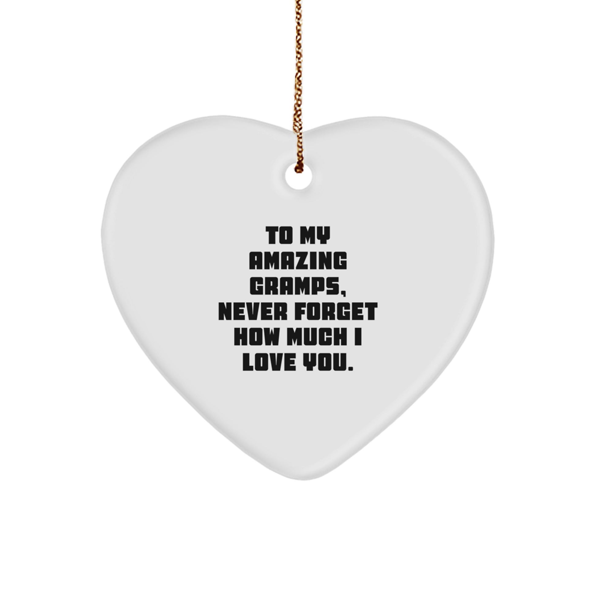 Gifts for Gramps - Funny Heart Ornament 'To My Amazing Gramps' - Christmas Unique Gifts from Family Members - Image 1