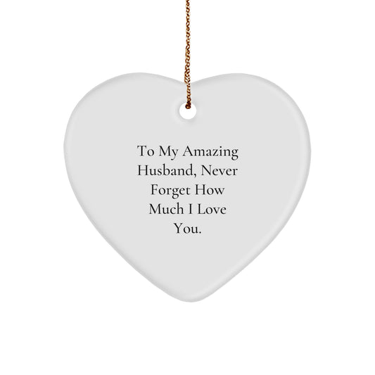 Funny Heart Ornament Gifts for Husband, To My Amazing Husband, Christmas Unique Gifts from Women to Men - Image 1