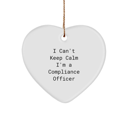 Funny Compliance Officer Heart Ornament Gift from Coworkers, Christmas Unique Gifts for Compliance Officer Men and Women - Image 1