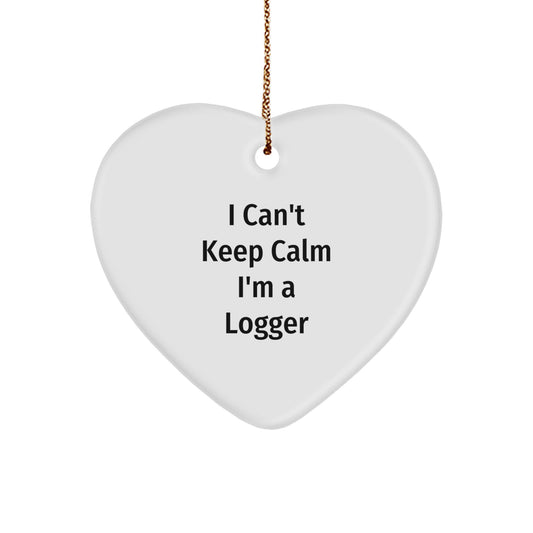 Funny Logger Heart Ornament Gifts from Friends and Family for Christmas Unique Logger Decorations - Image 1