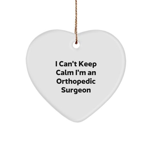 Orthopedic Surgeon Gifts from Friends, 'I Can't Keep Calm I'm An Orthopedic Surgeon' Heart Ornament for Christmas - Image 1