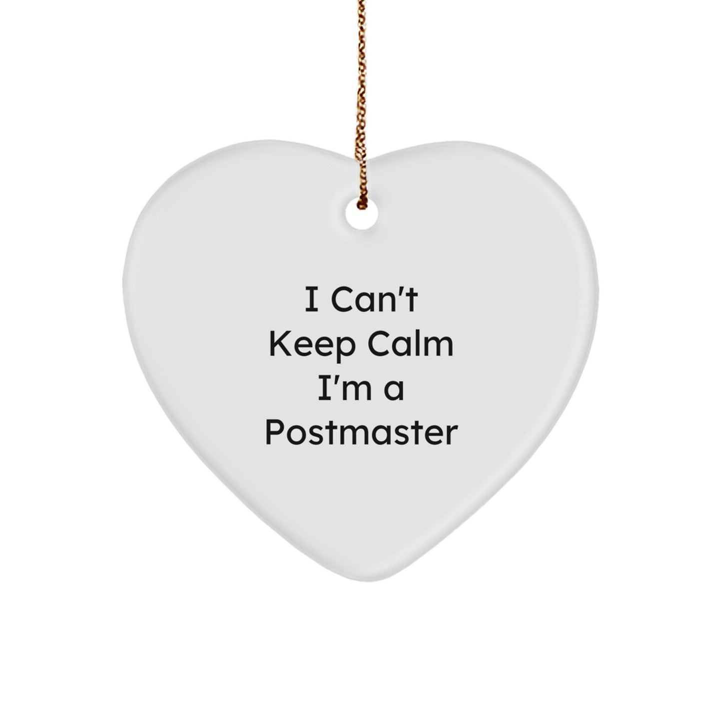 Funny Postmaster Gifts, Heart Ornament for Postmaster, Christmas Unique Gifts from Men to Postmaster - Image 1