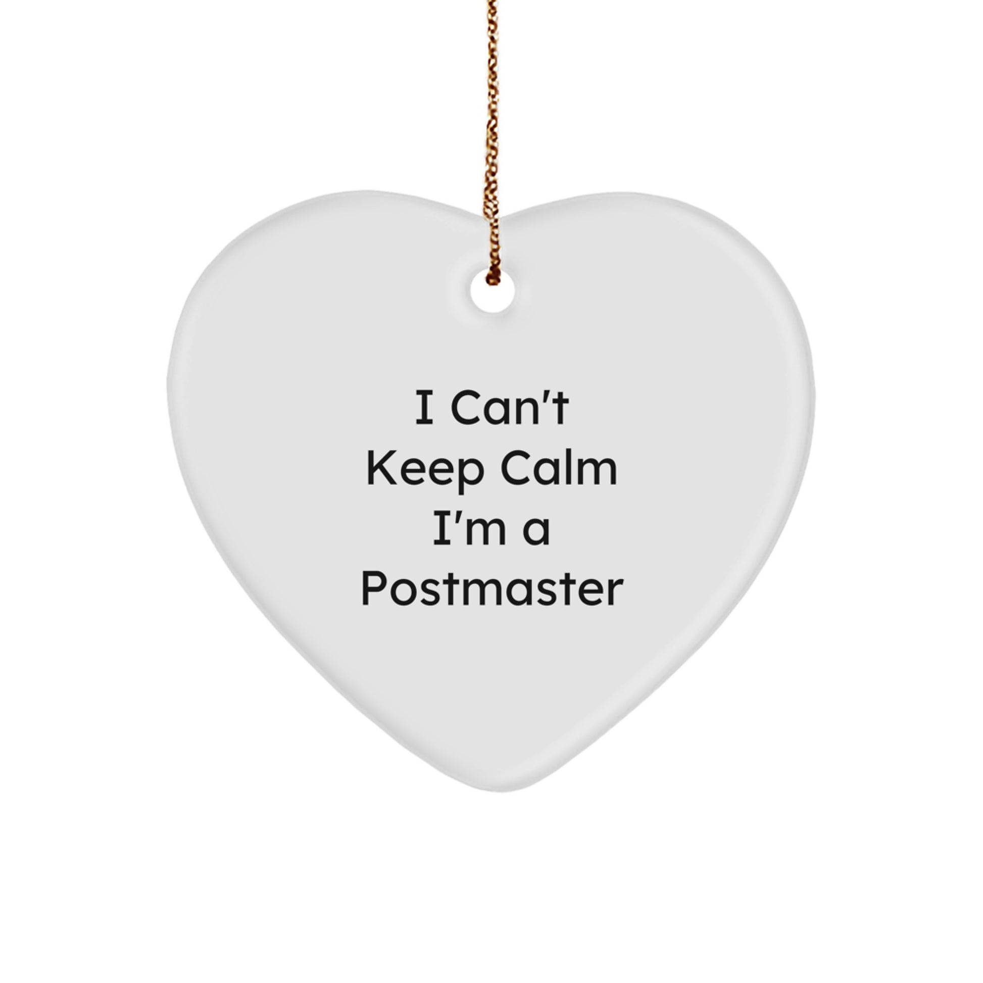 Funny Postmaster Gifts, Heart Ornament for Postmaster, Christmas Unique Gifts from Men to Postmaster - Image 1