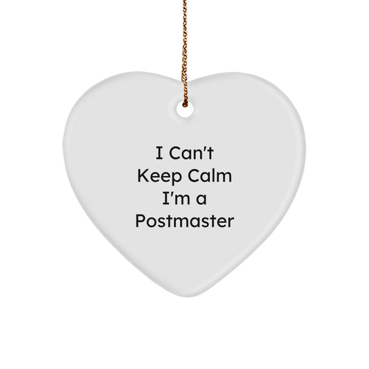 Funny Postmaster Gifts, Heart Ornament for Postmaster, Christmas Unique Gifts from Men to Postmaster - Image 1