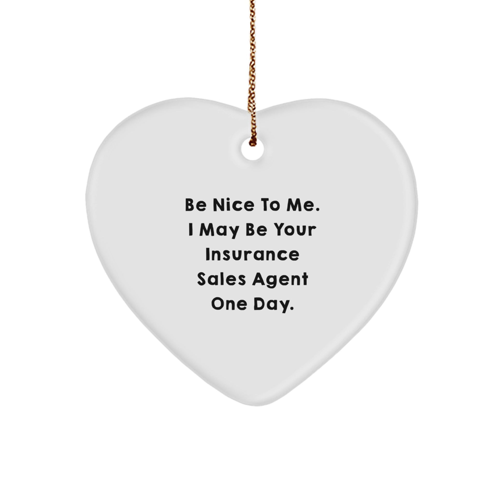 Funny Insurance Sales Agent Heart Ornament Gifts from Men for Women at Christmas Unique Office Decor - Image 1