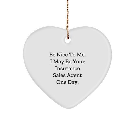 Funny Insurance Sales Agent Gifts from Friends, Heart Ornament for Christmas Unique Presents for Insurance Sales Agent Men Women - Image 1