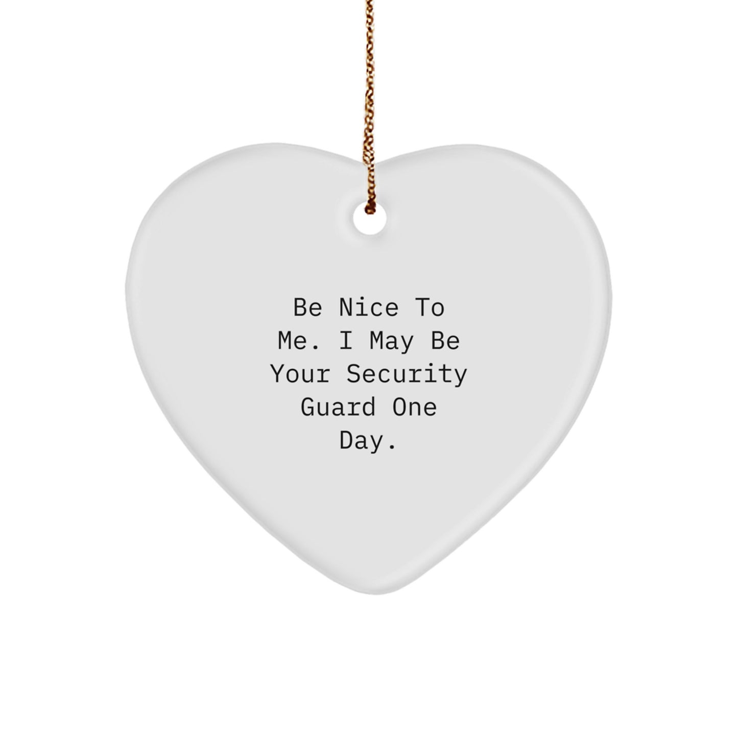 Funny Security Guard Heart Ornament Gifts from Friends and Family, Christmas Unique Presents for Security Guard Men, Women, Coworkers - Image 1