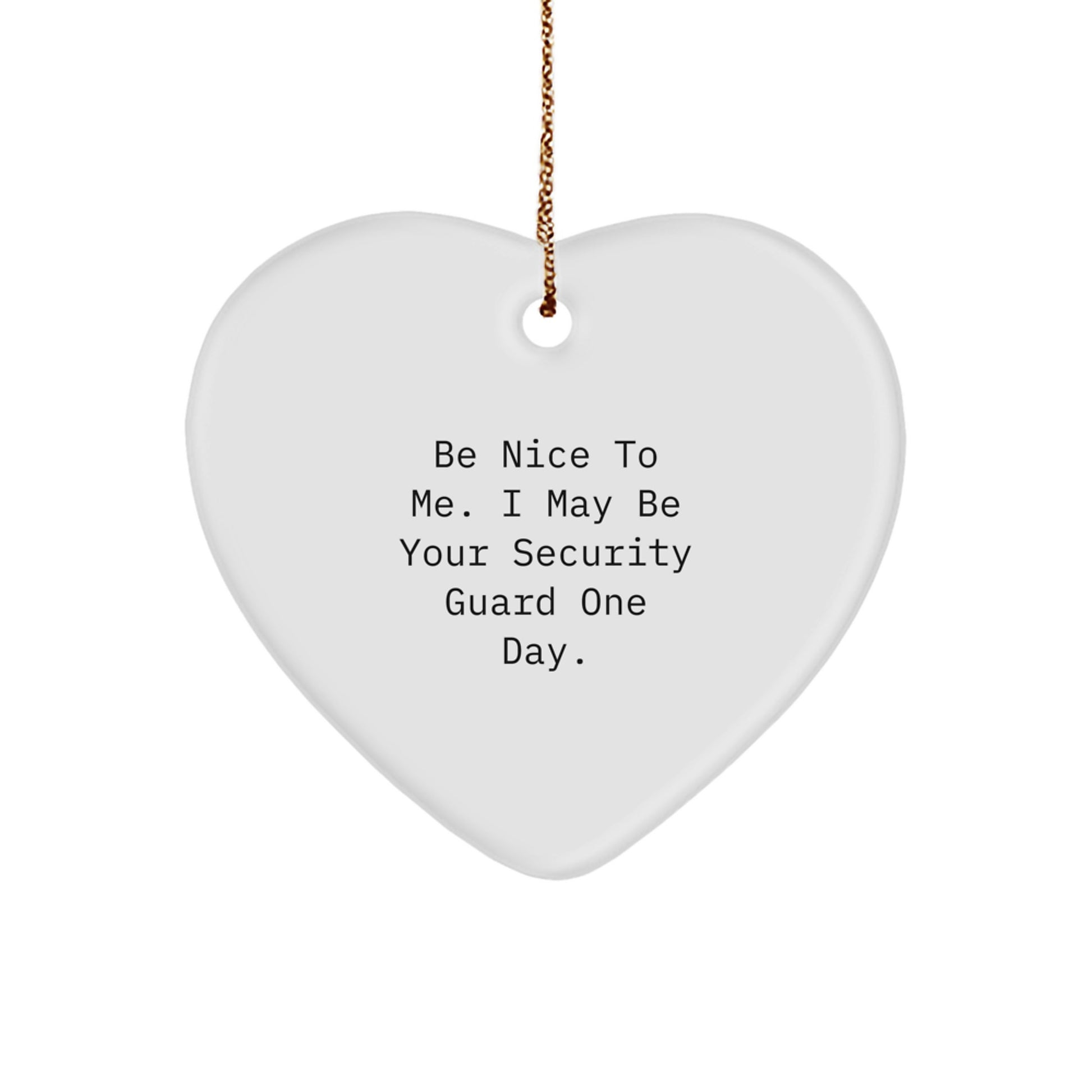 Funny Security Guard Heart Ornament Gifts from Friends and Family, Christmas Unique Presents for Security Guard Men, Women, Coworkers - Image 1