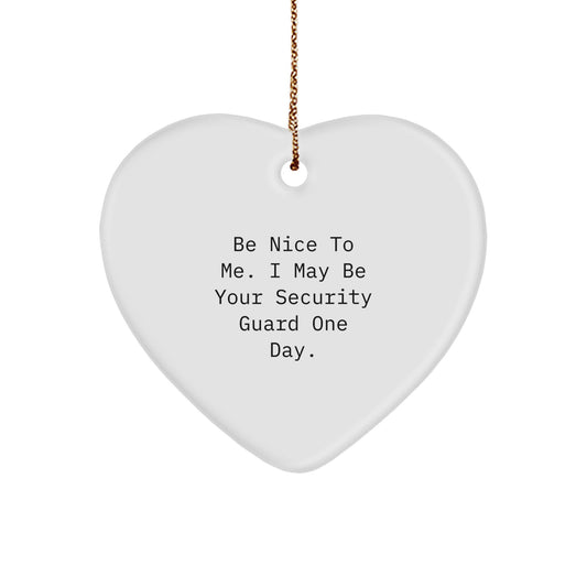 Funny Security Guard Heart Ornament Gifts from Friends and Family, Christmas Unique Presents for Security Guard Men, Women, Coworkers - Image 1
