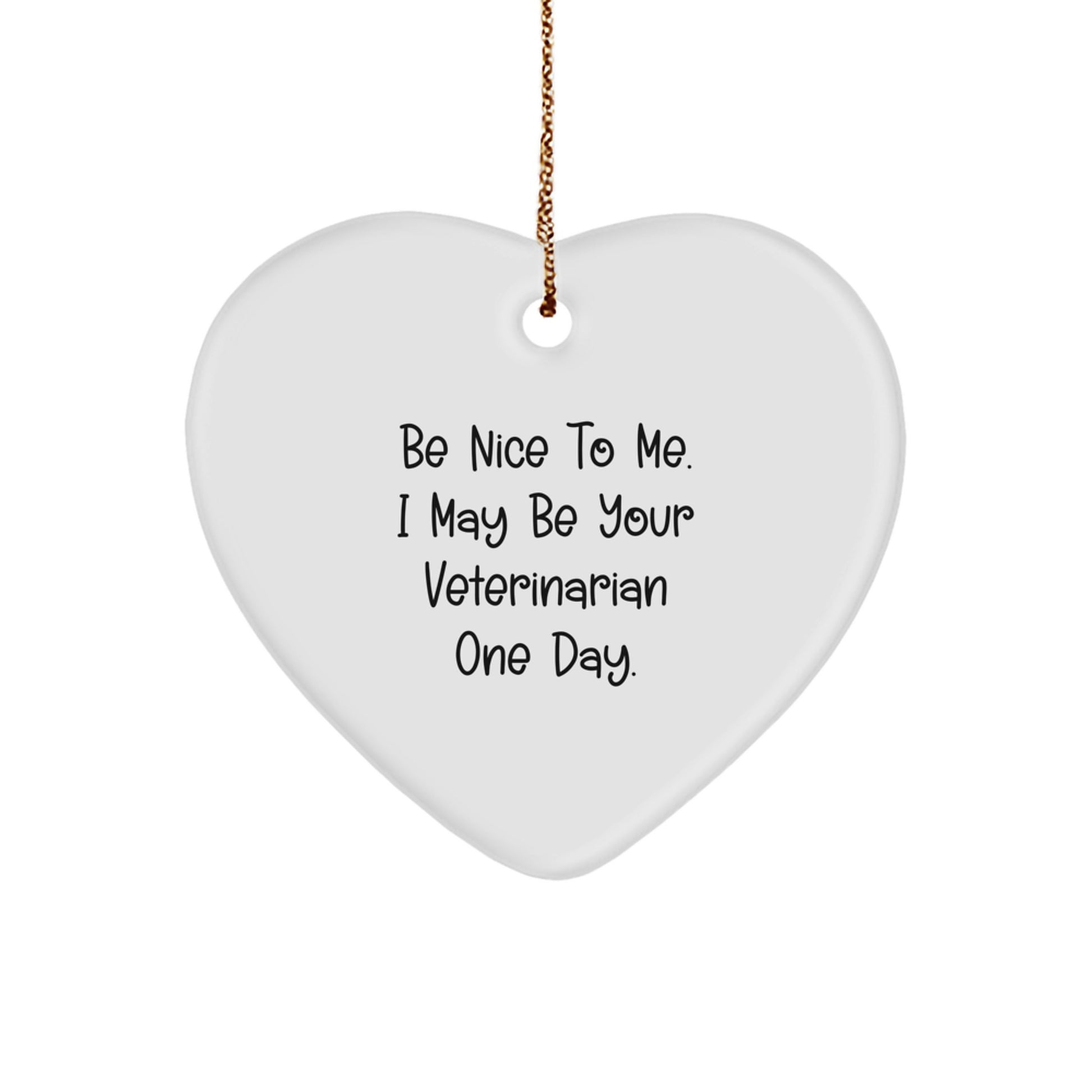 Funny Gift for Veterinarians, Heart Shaped Ornament, Be Nice To Me, Christmas Unique Gifts from Family to Veterinarian Friends - Image 1
