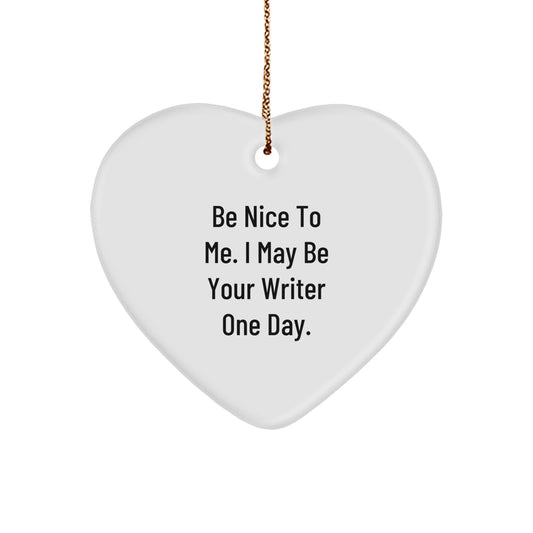 Funny Writer Heart Ornament - Gifts from Friends and Family for Christmas Unique Gifts - Image 1