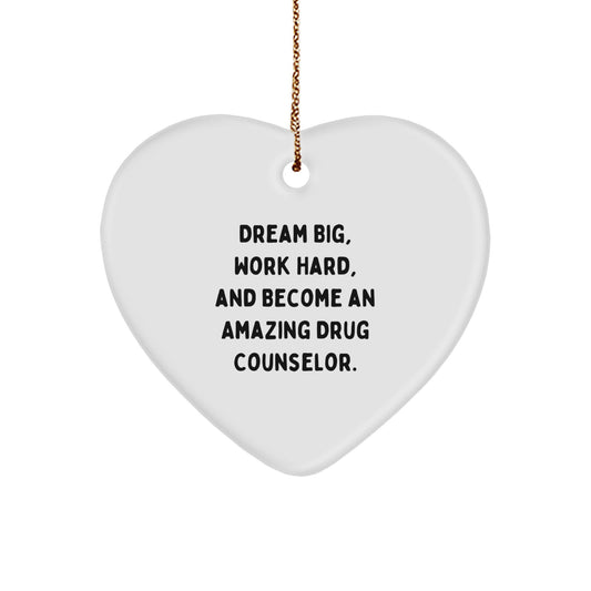 Funny Inspirational Heart Ornament Gifts from Friends, Coworkers, Family to Amazing Drug Counselor, Men, Women, Christmas Unique Gifts - Image 1