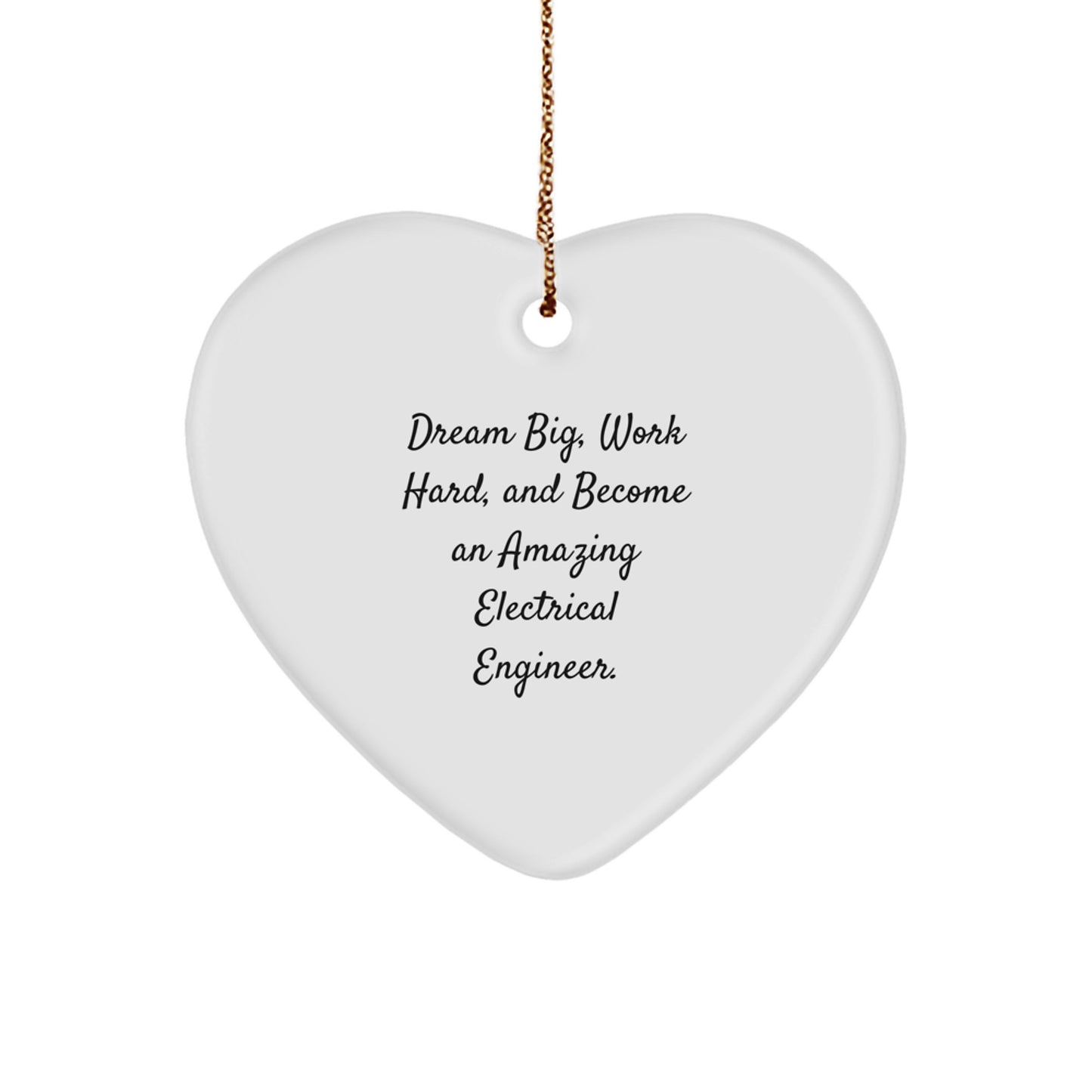 Gifts for Electrical Engineer Men, Christmas Unique Ornaments for Work Hard and Dream Big, Electrical Engineer Heart Shaped Ornament Gift from Loved Ones - Image 1
