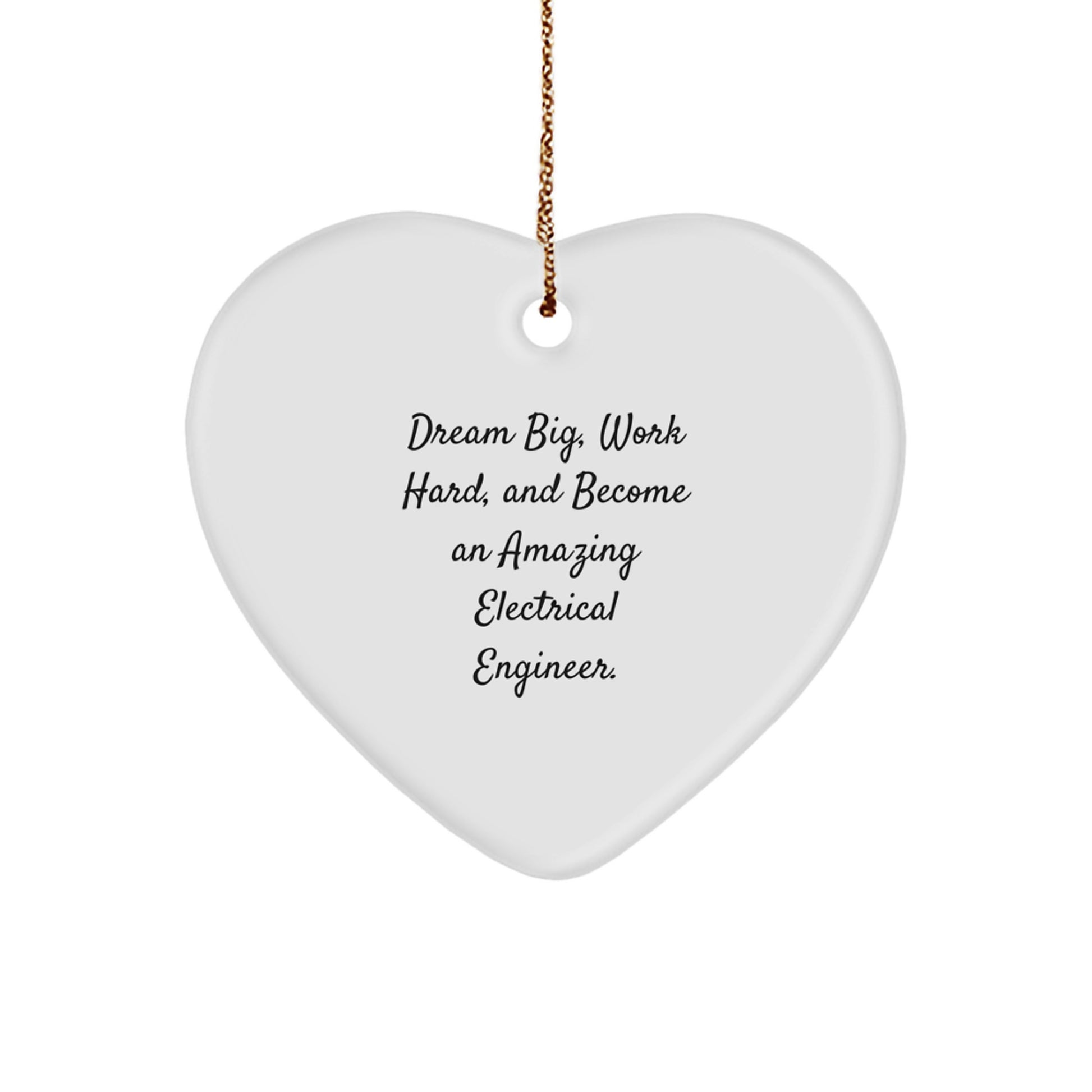 Gifts for Electrical Engineer Men, Christmas Unique Ornaments for Work Hard and Dream Big, Electrical Engineer Heart Shaped Ornament Gift from Loved Ones - Image 1