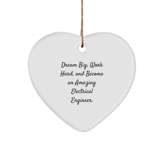 Gifts for Electrical Engineer Men, Christmas Unique Ornaments for Work Hard and Dream Big, Electrical Engineer Heart Shaped Ornament Gift from Loved Ones - Image 1