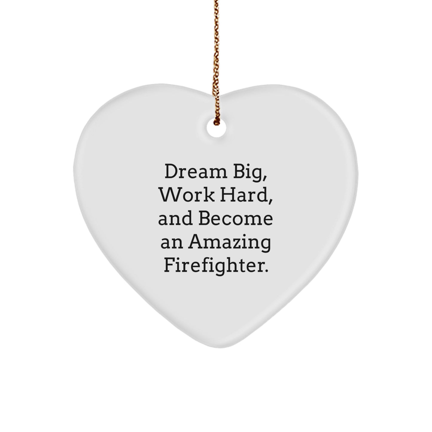 Funny Firefighter Gifts for Men - Inspirational Heart Ornament for Christmas Unique Gifts from Family - Image 1