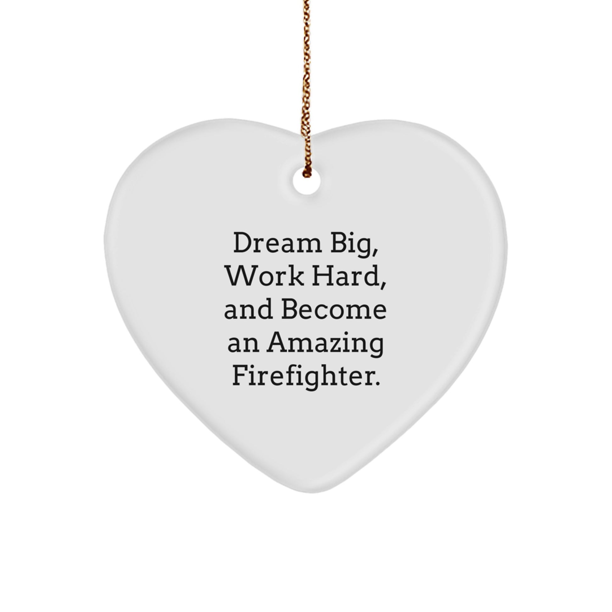 Funny Firefighter Gifts for Men - Inspirational Heart Ornament for Christmas Unique Gifts from Family - Image 1