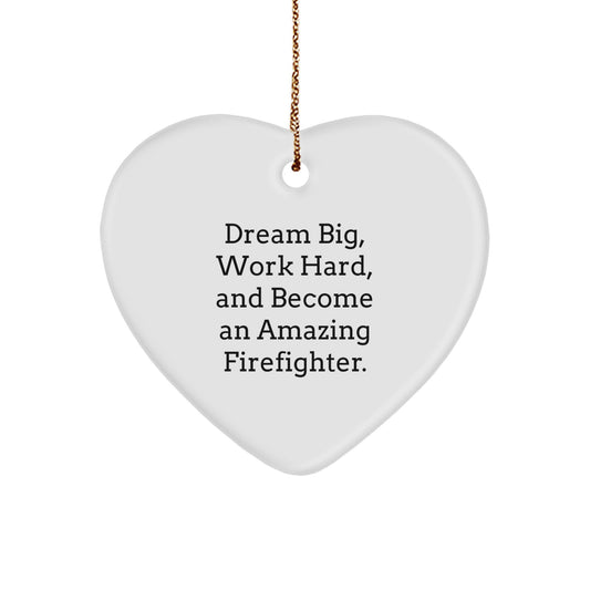 Funny Firefighter Gifts for Men - Inspirational Heart Ornament for Christmas Unique Gifts from Family - Image 1