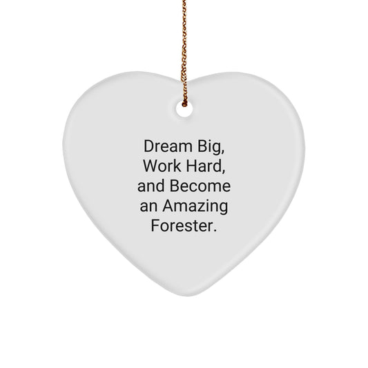 Forester's Heart Ornament, Dream Big, Work Hard, Gift for Friends, Gifts from Family for Christmas - Image 1