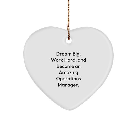 Dream Big Operations Manager Heart Ornament Gifts for Men Friends Family Christmas Memorable Present from Mom Dad Coworkers - Image 1