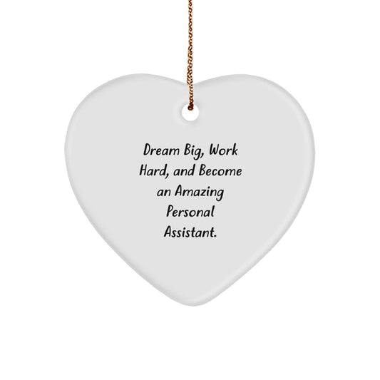 Inspirational Gifts from Friends to Personal Assistants, Personal Assistant Heart Ornament with Funny Quote, Unique Christmas Unique Gifts for Men, Women, Coworkers, Family - Image 1