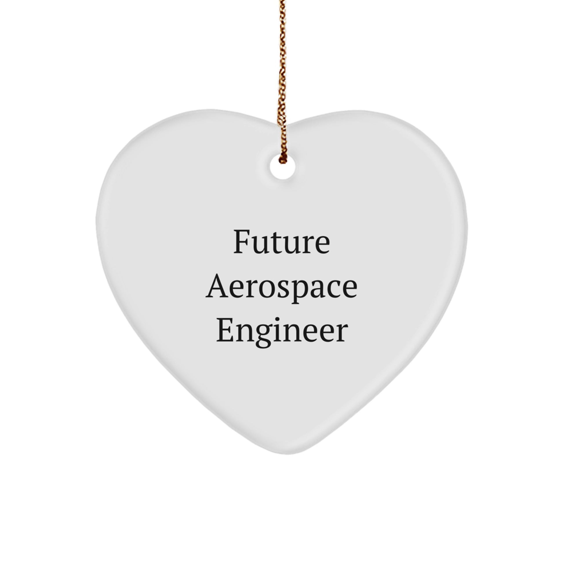 Aerospace Engineer Gifts for Friends, 'Future Aerospace Engineer' Quote, Heart Ornament, Christmas Unique Gifts from Family - Image 1
