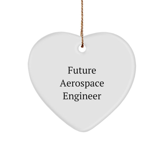 Aerospace Engineer Gifts for Friends, 'Future Aerospace Engineer' Quote, Heart Ornament, Christmas Unique Gifts from Family - Image 1