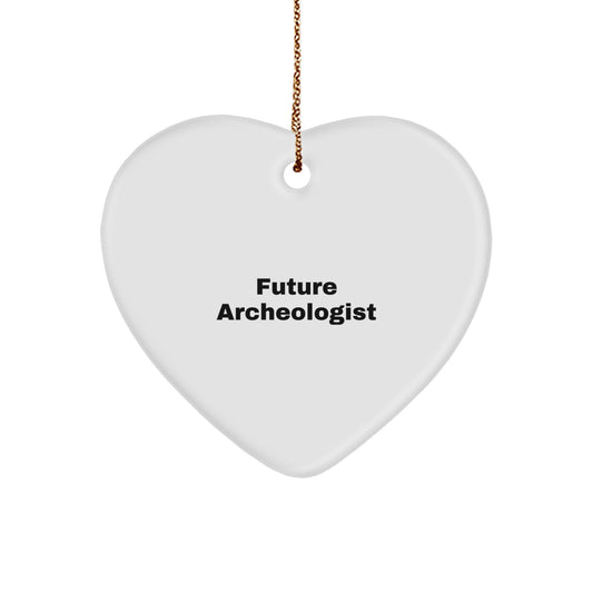 Funny Future Archeologist Gifts from Family, Heart Ornament for Archeologist, Christmas Unique Gifts - Image 1