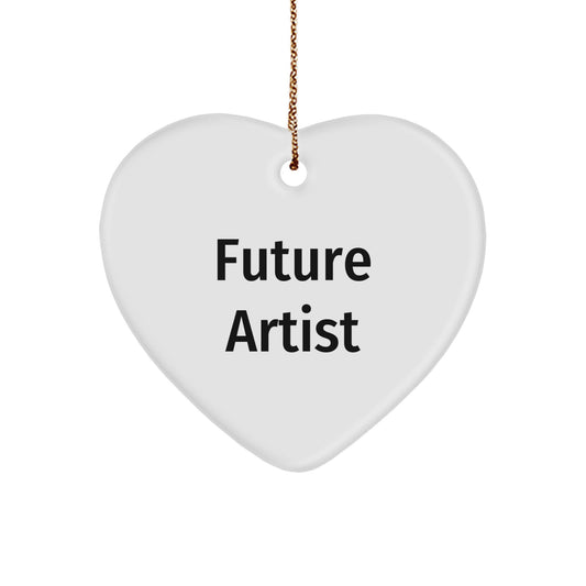 Inspirational Future Artist Gifts from Men to Artist Friends for Christmas Unique Heart Ornament - Image 1