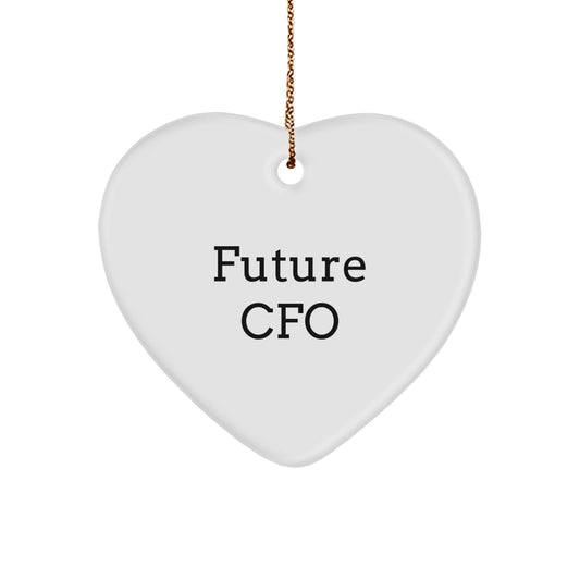 CFO Gifts from Friends - Funny 'Future CFO' Heart Ornament for Christmas, A Heartfelt Gift for Men or Women - Image 1