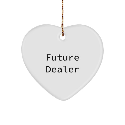 Funny Dealer Gifts from Men for Future Dealer - Heart Ornament for Christmas - Image 1