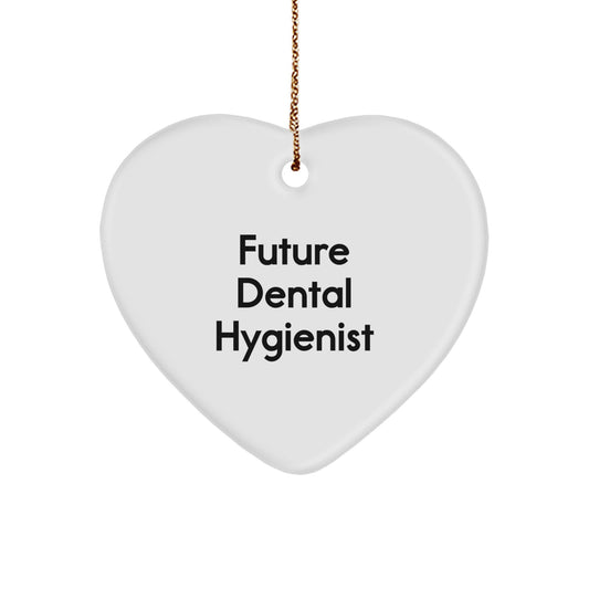 Funny Future Dental Hygienist Gifts from Friends for Christmas Heart Ornament, 'You're the Future of Smiles' - Image 1