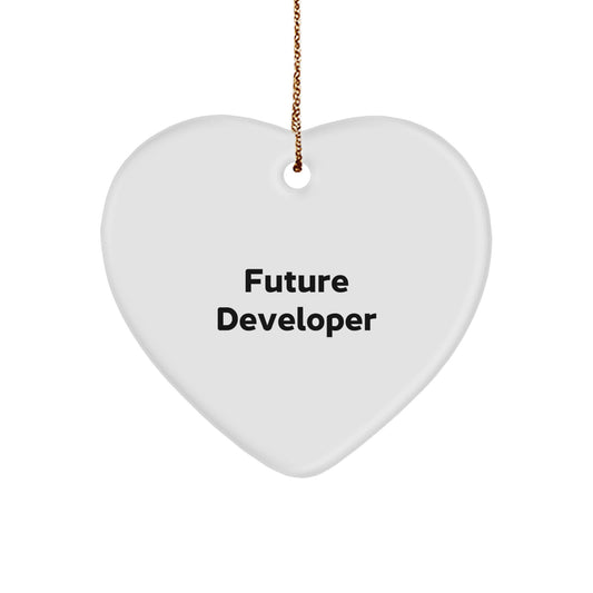 Funny Future Developer Heart Ornament Gifts from Friends, Cute Christmas Decor - Image 1