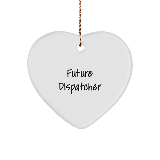 Funny Future Dispatcher Gifts from Friends for Dispatcher Heart Ornament, 'A Future Dispatcher is Born' Quote Christmas Unique Gift - Image 1