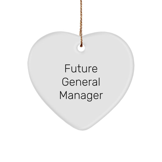 Funny Future General Manager Gifts from Family - Inspirational Heart Ornament for Christmas - Image 1