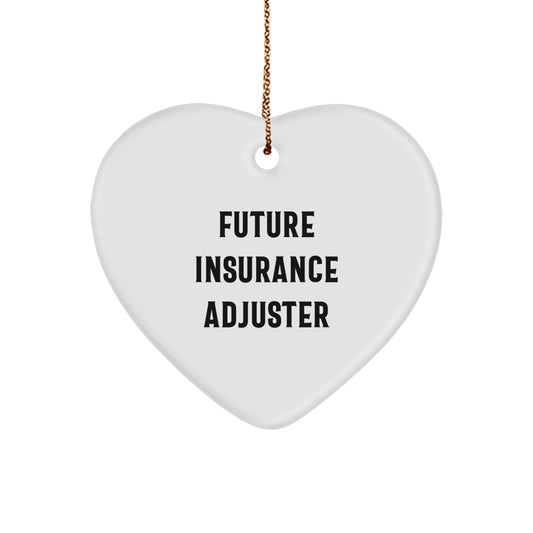 Gifts from Family to Future Insurance Adjuster, Funny Heart Ornament for Insurance Adjuster Gifts, Christmas Unique Gifts - Image 1