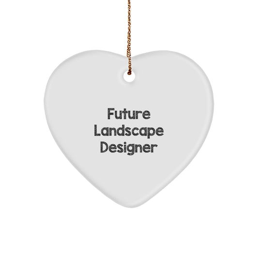 Funny Future Landscape Designer Christmas Unique Gifts from Family for Men Women Friends Coworkers Heart Ornament Quote - Image 1