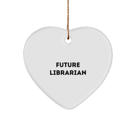 Librarian Heart Ornament - Funny Quote Gifts from Friends to Librarian for Christmas - Image 1