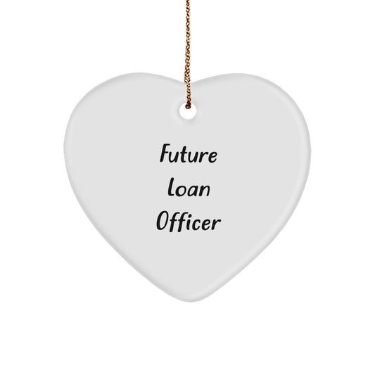 Gifts from Friends for Future Loan Officer Christmas Unique Heart Ornament Quote 'May Your Future Be as Bright as This Heart' - Heart Shaped Loan Officer Gifts - Image 1