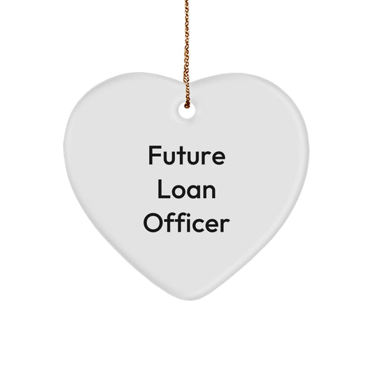 Funny Loan Officer Gifts from Friends for Christmas Unique Heart Ornament, Future Loan Officer Heart - Image 1