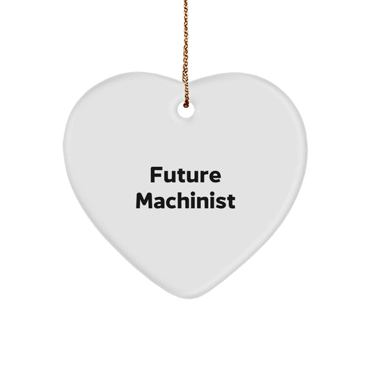 Funny Machinist Gifts for Men - Future Machinist Heart Ornament, Machinist Christmas Unique Gifts from Friends and Family - Image 1