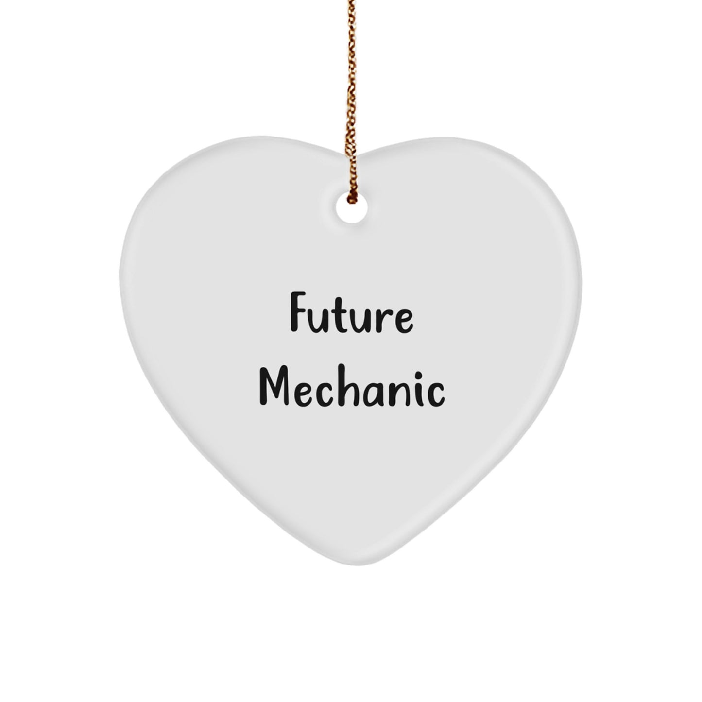 Funny Future Mechanic Heart Ornament Gifts from Family, Funny Future Mechanic Christmas Unique Gifts for Mechanic Friends, Funny Future Mechanic Heart Shaped Decorations - Image 1