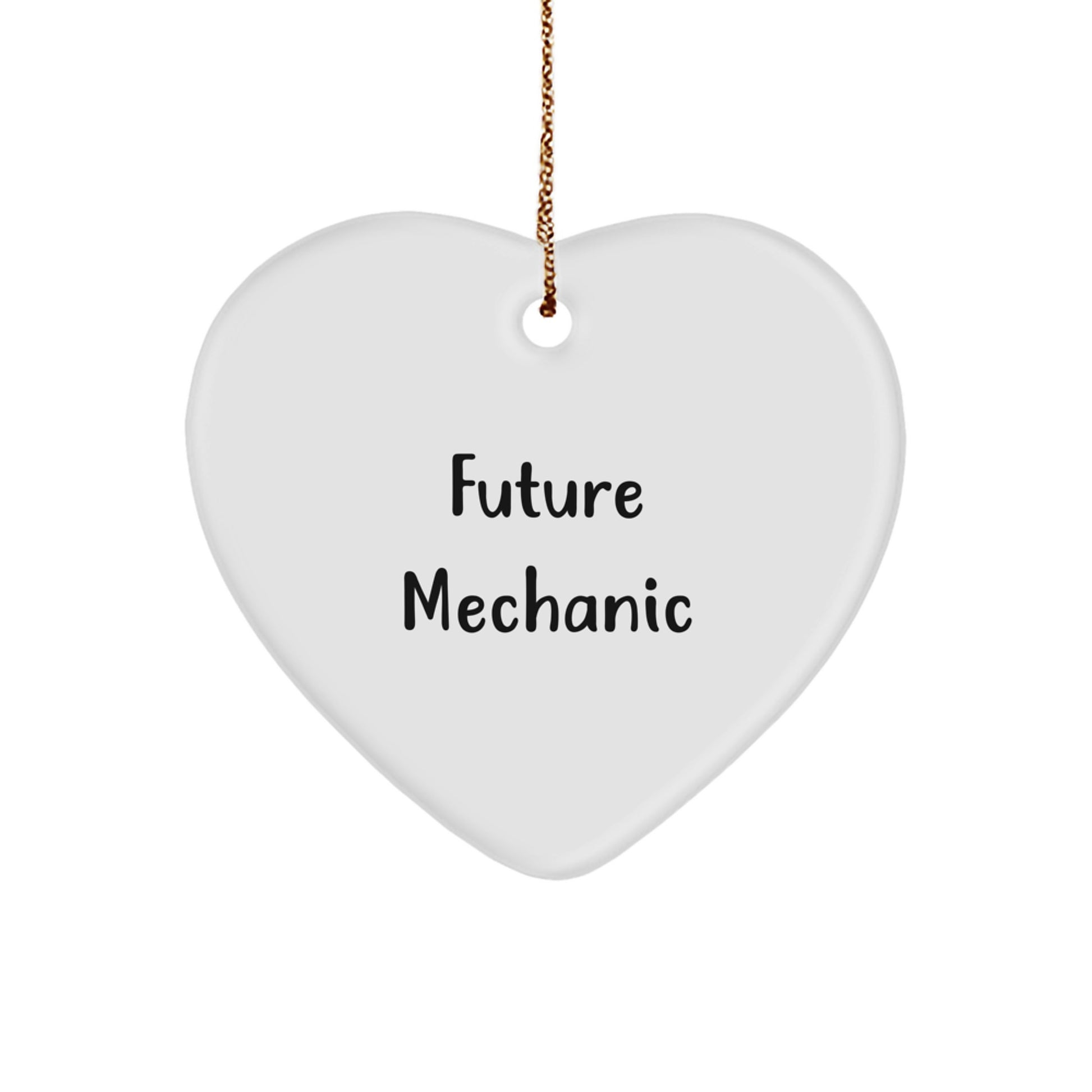 Funny Future Mechanic Heart Ornament Gifts from Family, Funny Future Mechanic Christmas Unique Gifts for Mechanic Friends, Funny Future Mechanic Heart Shaped Decorations - Image 1