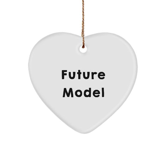 Funny Model Gifts from Friends - 'You're a Future Model' Heart Ornament for Model Enthusiasts and Christmas Decor - Image 1